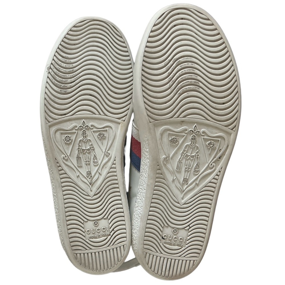 - Gucci Ace leather lace up sneakers star & bee embroidered details size… - Picture 4 of 7